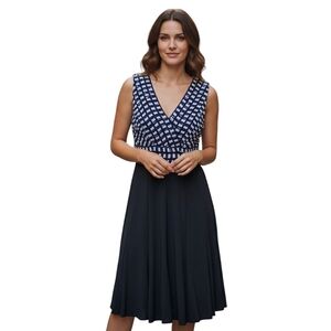 Joseph Ribkoff Dress Womens 18 Black White Tiered Ruffle Tiered Top Sleeveless